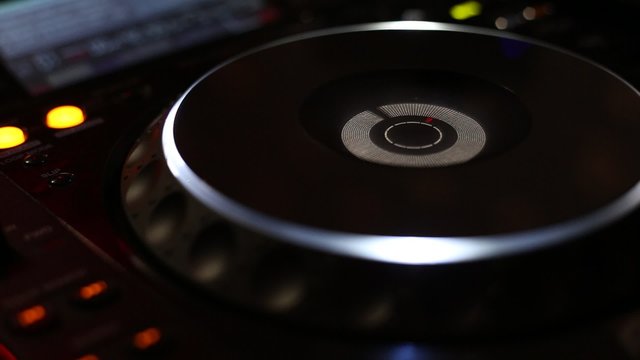 DJ CD player and mixer for a party