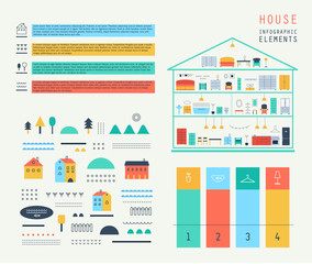 Set elements of infographics.Eco structure. House design.