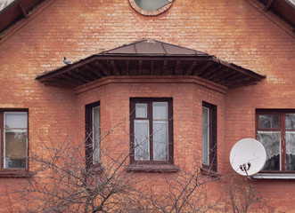 a bay window of an old house