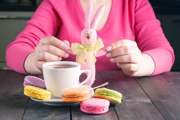 Woman drinking coffee in the morning