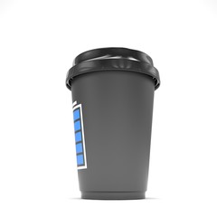 Coffee to go on white. 3D rendering.
