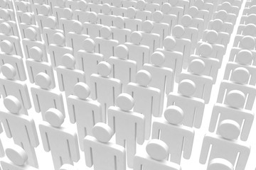 Fototapeta premium group of people figures on white background. 3D rendering.