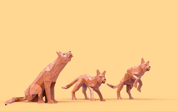 Origami Wolf Low Poly and Creativity Design