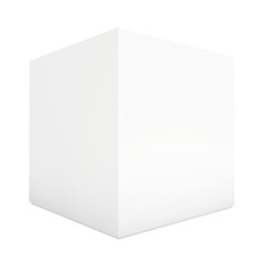 Naklejka premium Blank paper or cardboard box template standing on white background