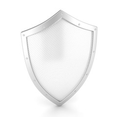 shield icon on white. 3D rendering.