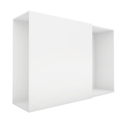 Blank paper cardboard. Box template standing on white background