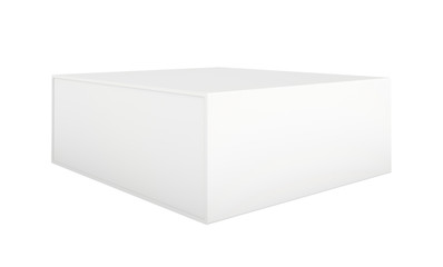 Blank paper or cardboard box template standing on white background