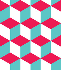 Vector modern seamless colorful geometry cubes pattern, color abstract geometric background, pillow multicolored print, retro texture, hipster fashion design