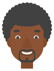 Cheerful man laughing ecstatically.