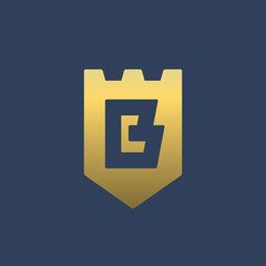 Letter B shield logo icon design template elements