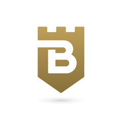 Letter B shield logo icon design template elements