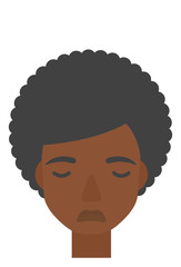 Grieving woman with eyes closed.