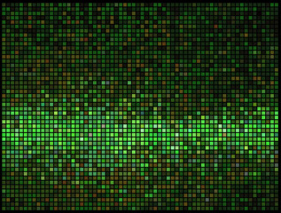 Multicolor abstract lights green nature background. Square pixel