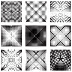 Graphic texture with lines and grid. Linear optical design with moire effect. - obrazy, fototapety, plakaty