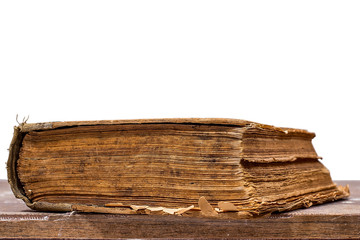 Fototapeta premium Ancient book on white background