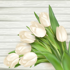 Bouquet of white tulips. EPS 10 - 106505146