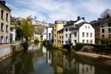 Fototapeta na wymiar Alzette River - Luxembourg City