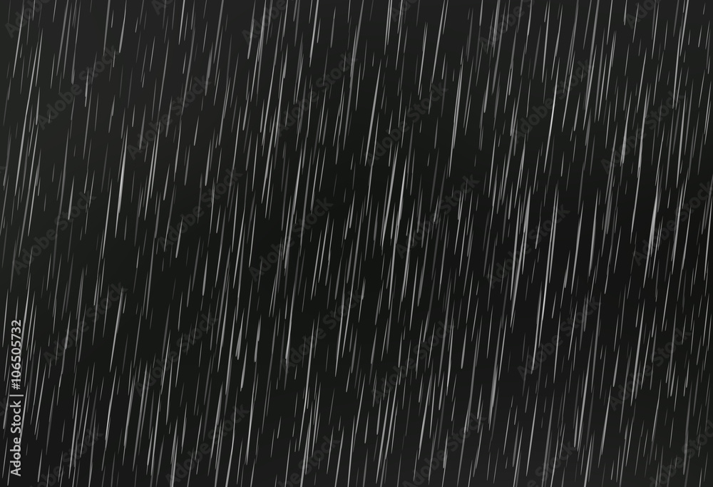 Wall mural rain on black. vector rain texture. abstract vector background