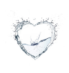 Fototapeta na wymiar heart water with splash