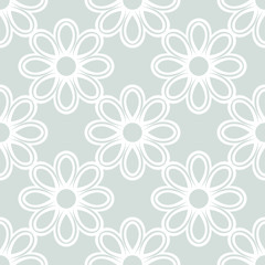 Floral ornament. Seamless abstract light blue background with fine white pattern