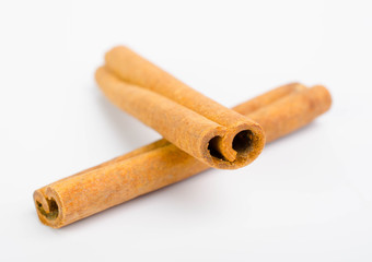 Cinnamon sticks isolated on a white background