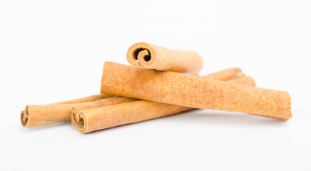 Cinnamon sticks isolated on a white background
