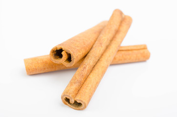 Cinnamon sticks isolated on a white background