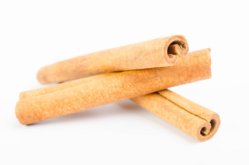 Cinnamon sticks isolated on a white background