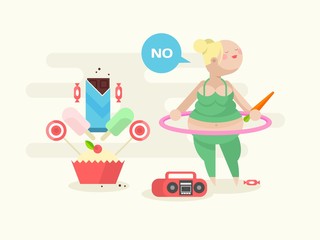 Fat girl with a hoop