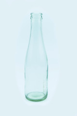 empty liquor bottle on a white background.
