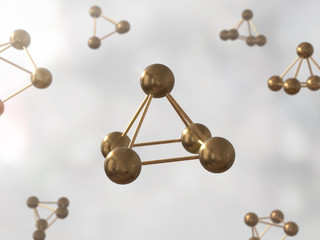 Obraz premium Science Atom Molecule DNA Model Structure,3d rendering,