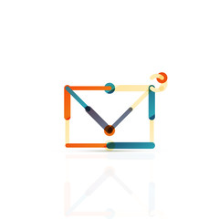 Vector email business symbol, or at sign logo. Linear minimalistic flat icon design