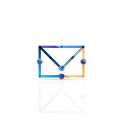 Vector email business symbol, or at sign logo. Linear minimalistic flat icon design
