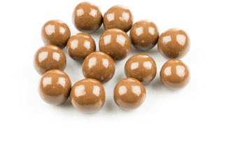 chocolate balls on a white background