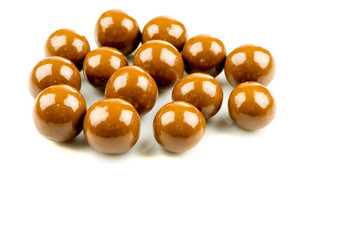 chocolate balls on a white background