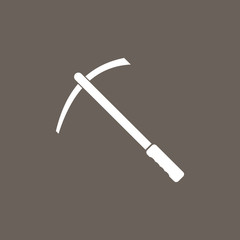 Pickax Icon on Dark Gray Color. Eps-10.
