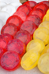 Scented organic vanilla, lemon, raspberry handmade soap