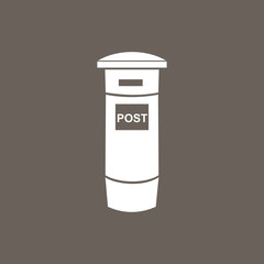 Post Box Or Letter Box Icon on Dark Gray Color. Eps-10.