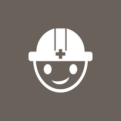 Engineer Icon on Dark Gray Color. Eps-10.