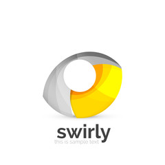 Abstract swirly round logo template