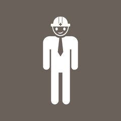 Engineer Icon on Dark Gray Color. Eps-10.
