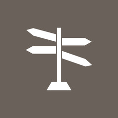 Blank Road Sign Icon on Dark Gray Color. Eps-10.