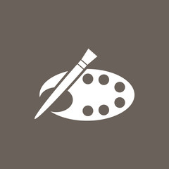 Painting Stand Or Easel Icon on Dark Gray Color. Eps-10.