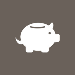 Piggy Bank & Save Money Icon on Dark Gray Color. Eps-10.
