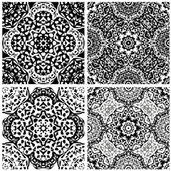 Set of squared backgrounds - ornamental seamless pattern. Design