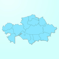 Fototapeta na wymiar Kazakhstan blue map on degraded background vector