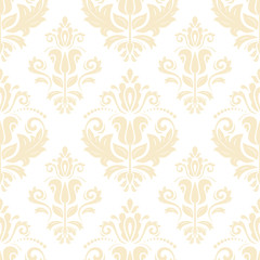 Oriental classic light yellow ornament. Seamless abstract pattern