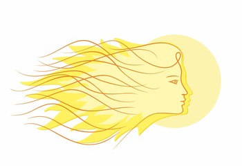Girl sun Logo. 