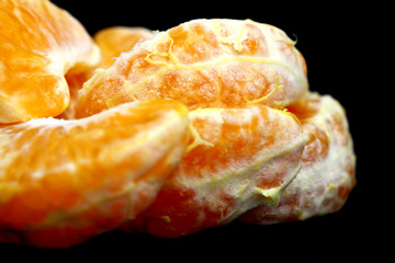 Satsuma mandarin black background / Satsuma mandarin isolated on a black background.