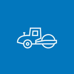 Road roller line icon.